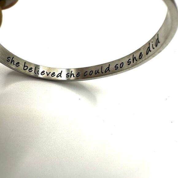 Shelby She believed she could so she did stainless steel cuff bracelet - Picture 3 of 7